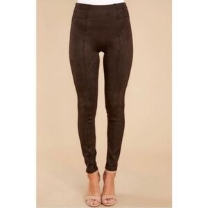 Spanx Chocolate Brown Faux Suede Leggings